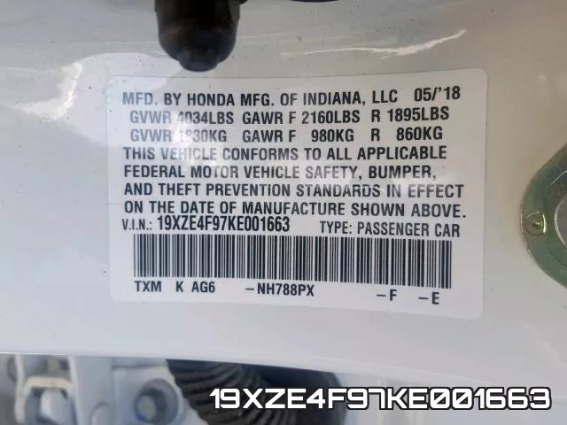 19XZE4F97KE001663 фото 2