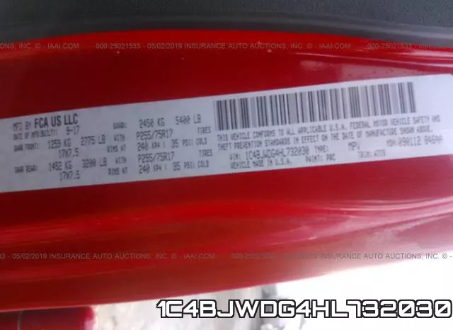 1C4BJWDG4HL732030 фото 10