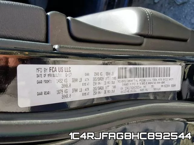 1C4RJFAG8HC892544 фото 2