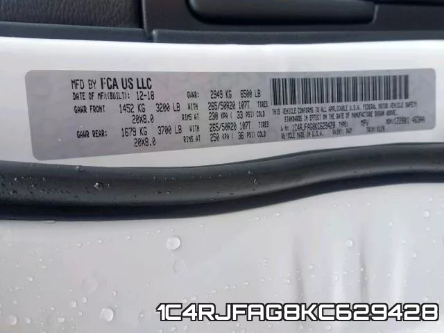1C4RJFAG8KC629428 фото 2