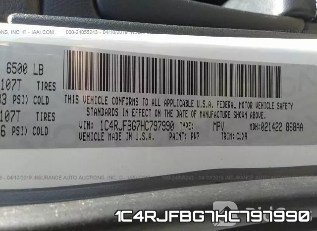 1C4RJFBG7HC797990 фото 10