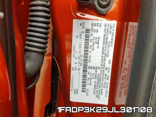 1FADP3K29JL301708 фото 2
