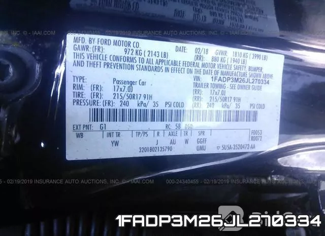 1FADP3M26JL270334 фото 9