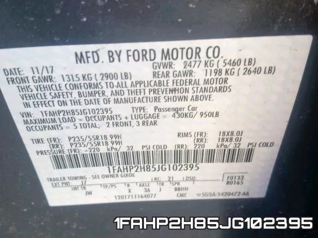 1FAHP2H85JG102395 фото 2