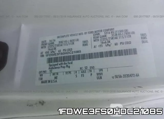 1FDWE3FS0HDC21085 фото 10