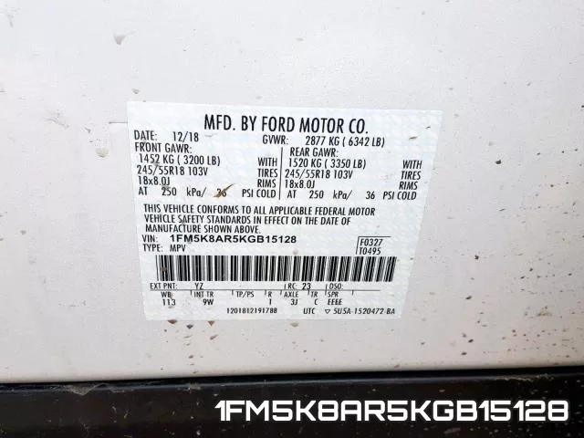 1FM5K8AR5KGB15128 фото 2