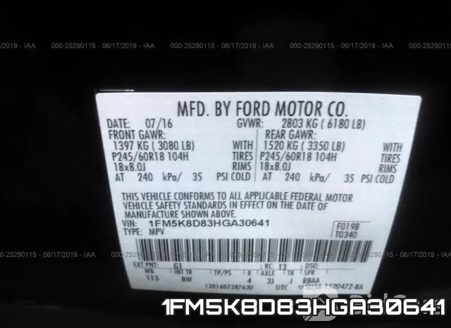 1FM5K8D83HGA30641 фото 10