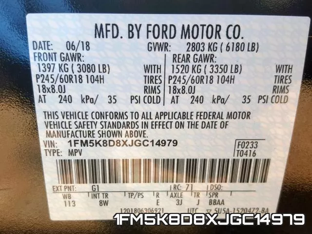 1FM5K8D8XJGC14979 фото 2