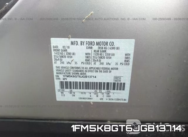 1FM5K8GT6JGB13714 фото 10