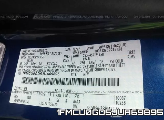1FMCU0GD5JUA69895 фото 10