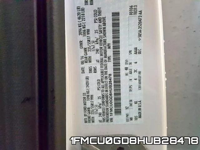 1FMCU0GD8HUB28478 фото 2