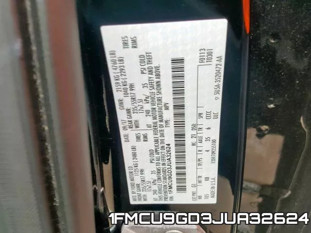 1FMCU9GD3JUA32624 фото 2