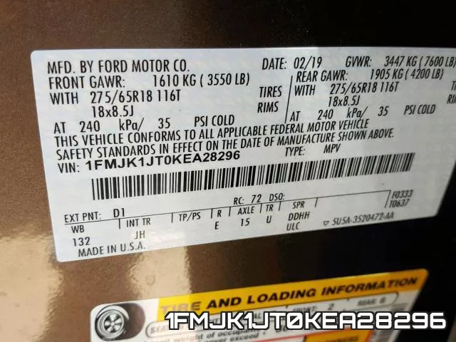 1FMJK1JT0KEA28296 фото 2
