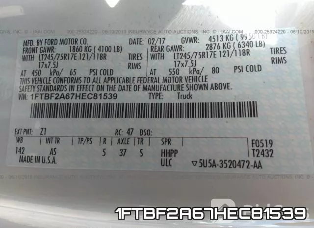 1FTBF2A67HEC81539 фото 10