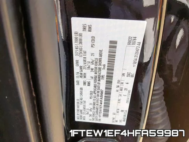 1FTEW1EF4HFA59987 фото 2