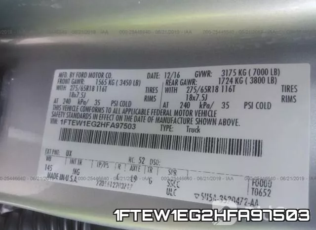 1FTEW1EG2HFA97503 фото 9