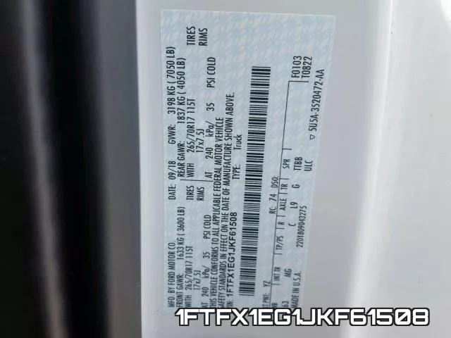 1FTFX1EG1JKF61508 фото 2