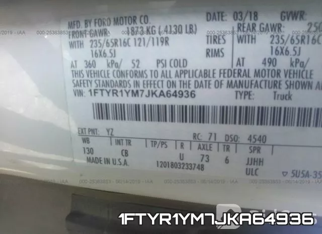 1FTYR1YM7JKA64936 фото 10