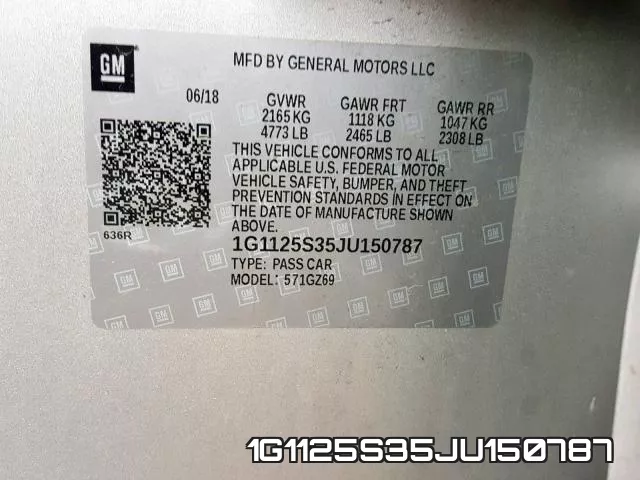 1G1125S35JU150787 фото 2