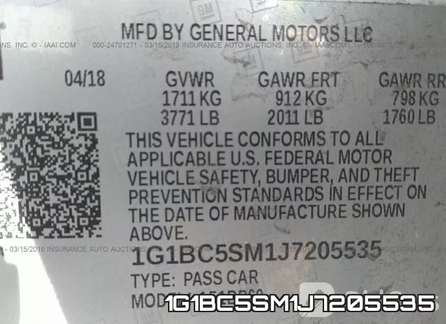 1G1BC5SM1J7205535 фото 10