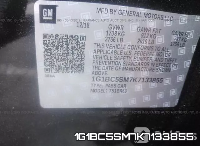 1G1BC5SM7K7133855 фото 10