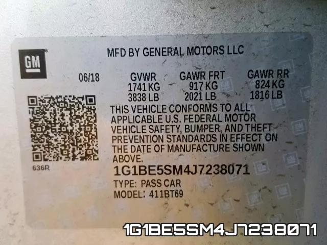 1G1BE5SM4J7238071 фото 2