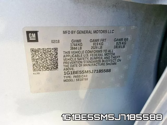 1G1BE5SM5J7185588 фото 2