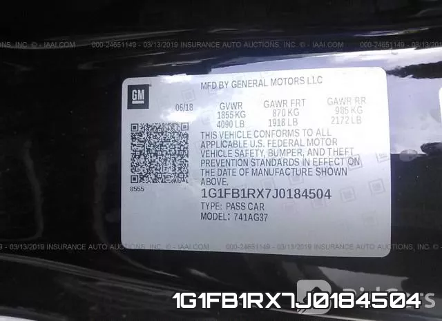 1G1FB1RX7J0184504 фото 10