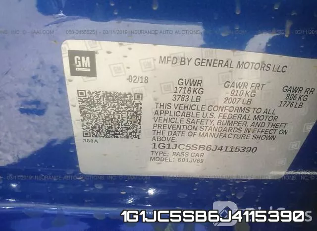 1G1JC5SB6J4115390 фото 10