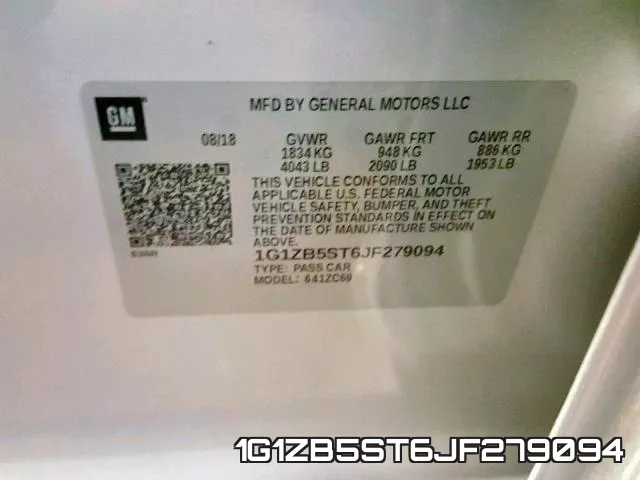 1G1ZB5ST6JF279094 фото 2