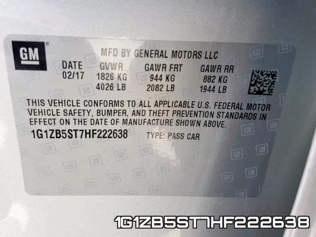 1G1ZB5ST7HF222638 фото 2