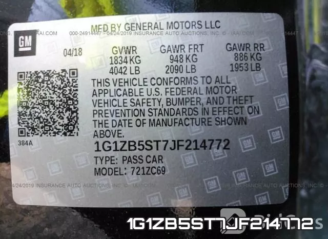 1G1ZB5ST7JF214772 фото 10