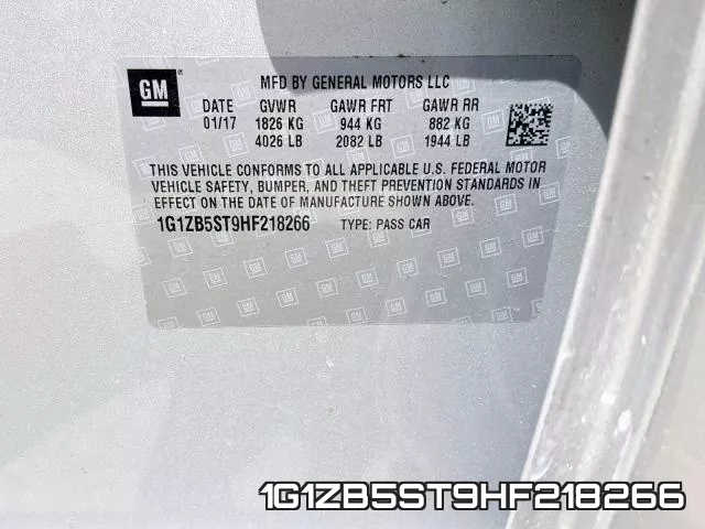 1G1ZB5ST9HF218266 фото 2