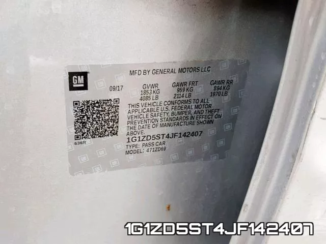 1G1ZD5ST4JF142407 фото 2