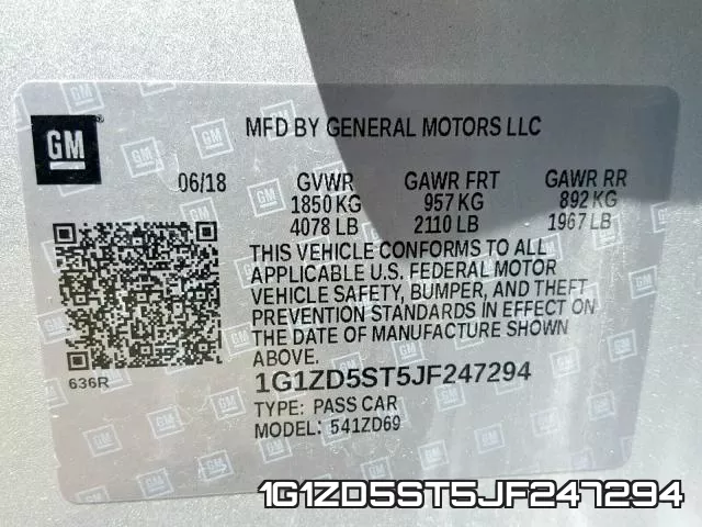 1G1ZD5ST5JF247294 фото 2