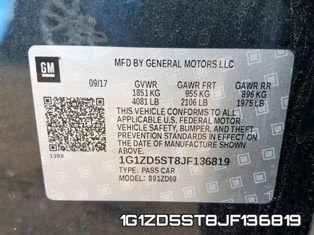 1G1ZD5ST8JF136819 фото 2