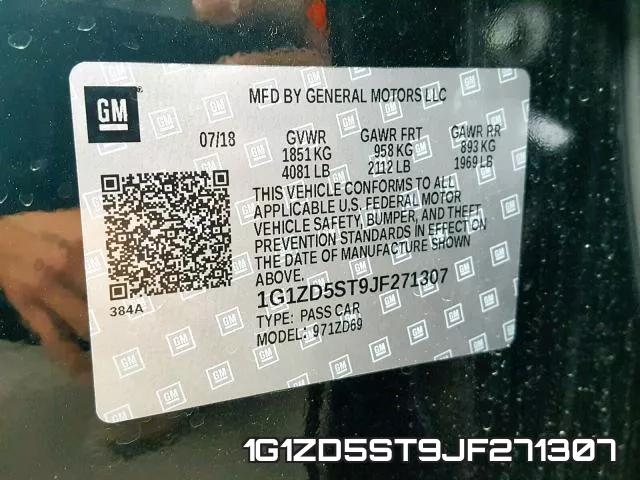 1G1ZD5ST9JF271307 фото 2