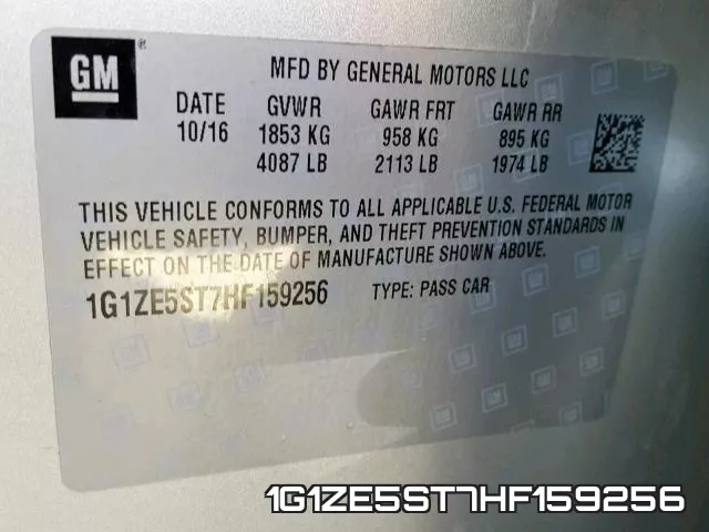 1G1ZE5ST7HF159256 фото 2