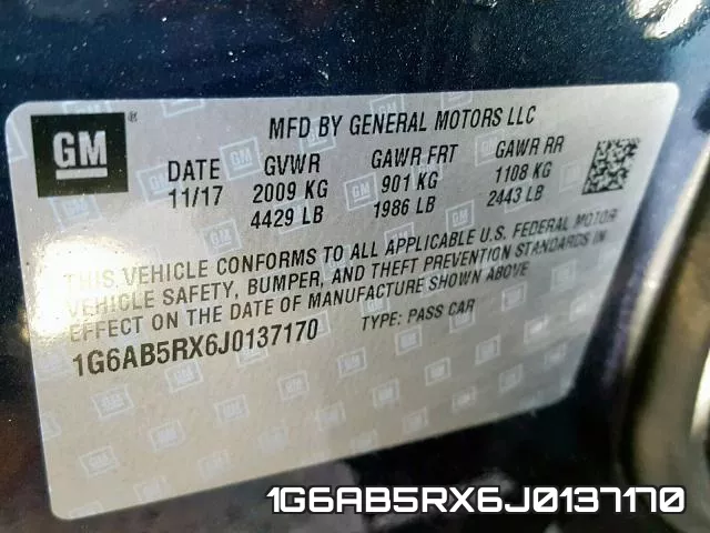 1G6AB5RX6J0137170 фото 2