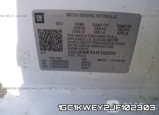 1GC1KWEY2JF102303 фото 10