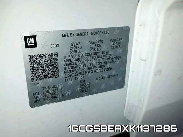 1GCGSBEAXK1137286 фото 2