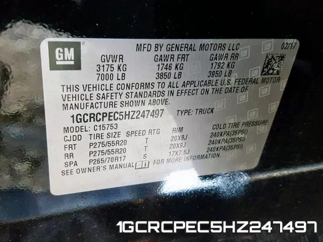 1GCRCPEC5HZ247497 фото 2