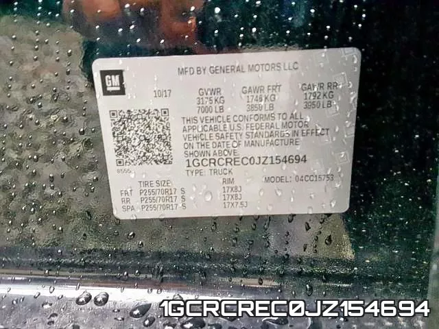 1GCRCREC0JZ154694 фото 2