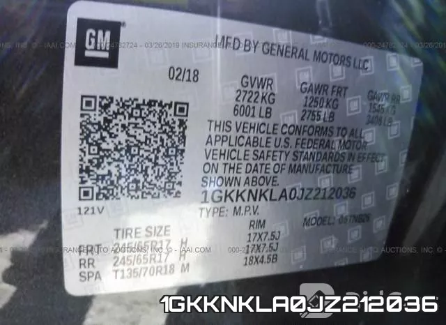 1GKKNKLA0JZ212036 фото 10
