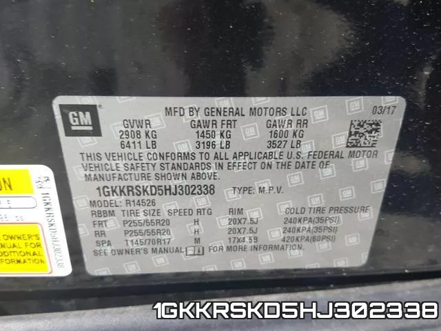 1GKKRSKD5HJ302338 фото 2