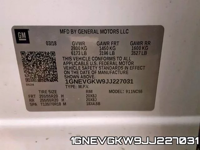 1GNEVGKW9JJ227031 фото 2
