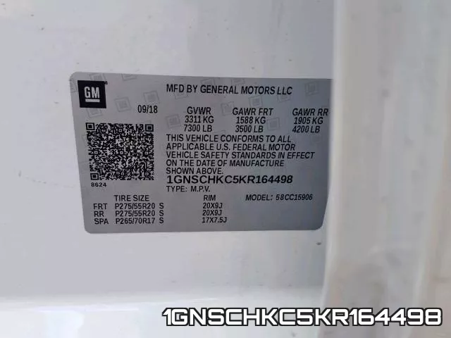 1GNSCHKC5KR164498 фото 2