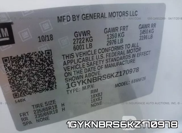 1GYKNBRS6KZ170978 фото 10