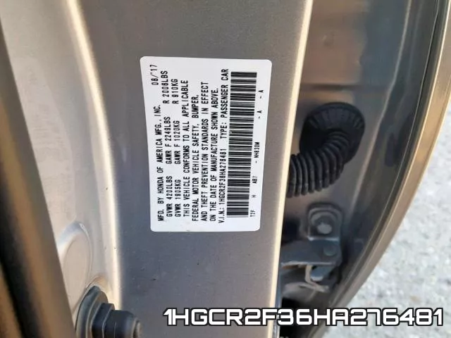 1HGCR2F36HA276481 фото 2