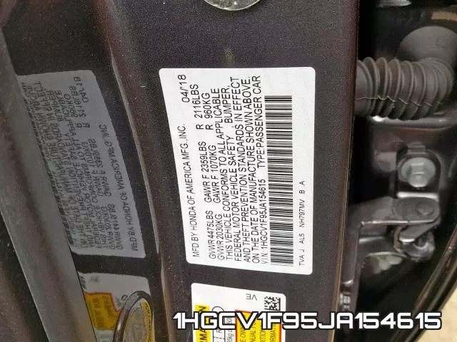 1HGCV1F95JA154615 фото 2